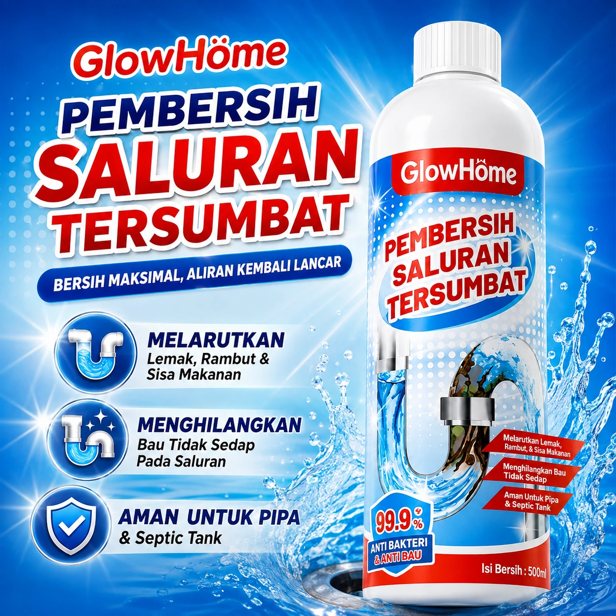 Pemersih Saluran Tersumbat 500ml foto 1