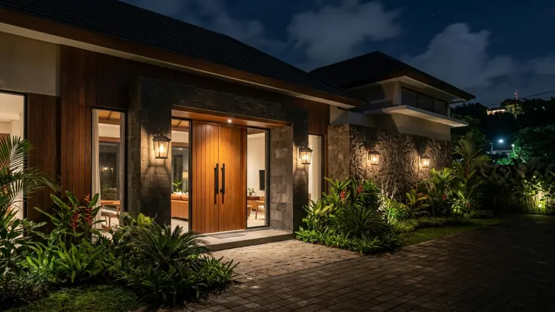 Penerangan Luar Rumah Mewah dengan Lampu Dinding Solar Tenaga Surya